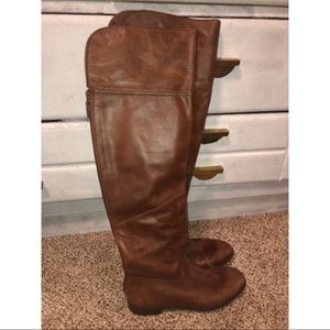 Over the knee leather boots